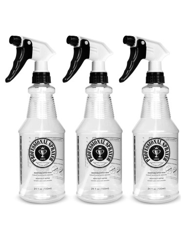Botellas de Spray Uineko 24oz 3 Paquete Ajustables Transparentes
