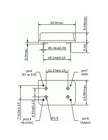 Oscilador de cristal DIP14 3.3V-5V 100MHz Tongxiang - 2 Pcs Oscilador de cristal DIP14 3.3V-5V 100MHz Tongxiang - 2 Pcs