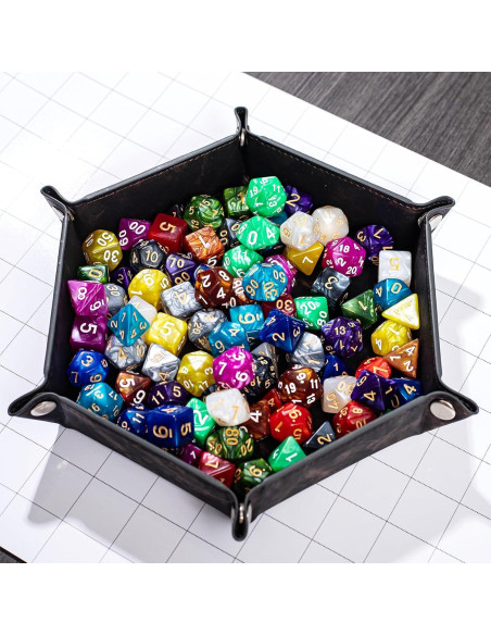 Juego de Dados Poliedricos DND Rolledomain 84 Piezas con Bolsa Juego de Dados Poliedricos DND Rolledomain 84 Piezas con Bolsa
