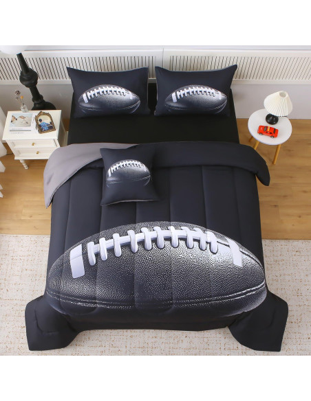 Conjunto de Edredón Temático de Fútbol JQinHome 6 Piezas Conjunto de Edredón Temático de Fútbol JQinHome 6 Piezas