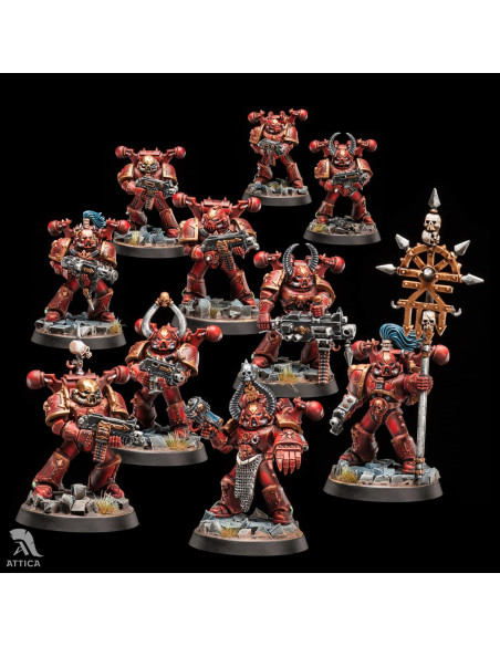 Miniatura Pintada Marines del Caos para Juegos de Guerra Miniatura Pintada Marines del Caos para Juegos de Guerra