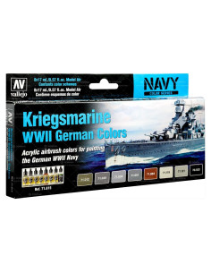 Set de Pintura Acrílica Vallejo Kriegsmarine WWII 136ml Negro