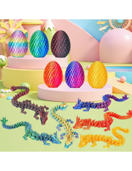 Huevos de Dragón 3D JOD - Set de 6 Juguetes Antiestrés Huevos de Dragón 3D JOD - Set de 6 Juguetes Antiestrés