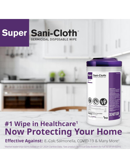 Toallitas Germicidas Desechables Super Sani-Cloth 65 Unidades Toallitas Germicidas Desechables Super Sani-Cloth 65 Unidades