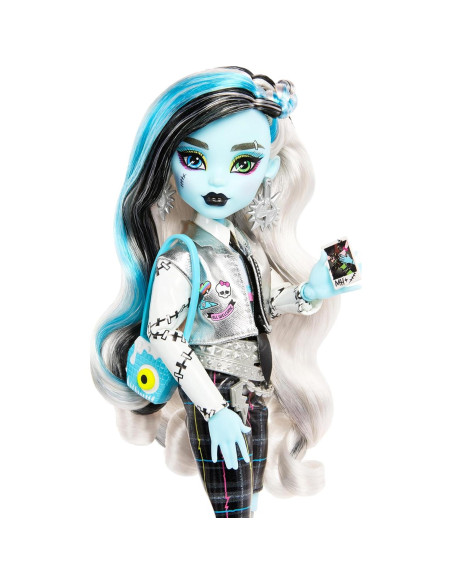 Muñeca Frankie Stein Monster High con 15 Accesorios y Mascota Muñeca Frankie Stein Monster High con 15 Accesorios y Mascota