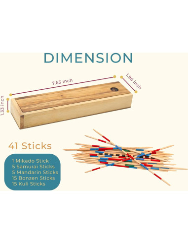 Juego de Mesa Clásico Mikado BSIRI para Niños y Adultos