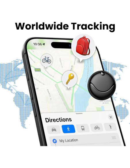 Etiquetas de Seguimiento Bluetooth Hoxe - Paquete de 4 Negro IP67 Etiquetas de Seguimiento Bluetooth Hoxe - Paquete de 4 Negro IP67