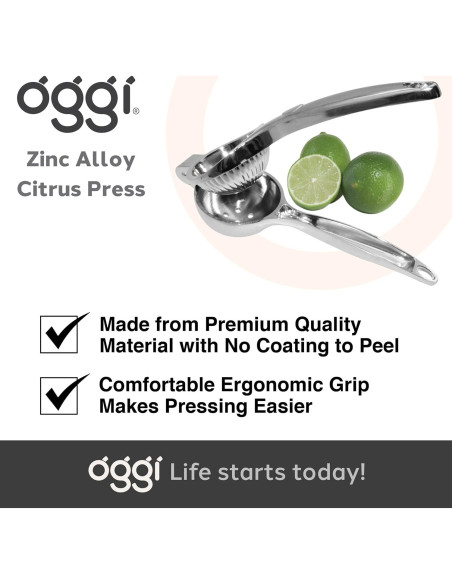 Prensa de Cítricos OGGI Manual de Zinc 390g Plata Prensa de Cítricos OGGI Manual de Zinc 390g Plata