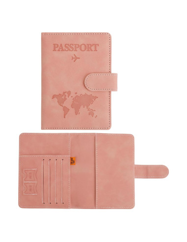 Portapasaportes de Cuero Rosa CsyuyHIF - Multifuncional y Seguro
