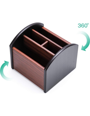 Organizador de Escritorio MaxGear de Madera con 4 Compartimentos
