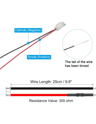 LED Micro Pre-cableado PATIKIL 1206 Rojo 12 Pcs 3-6V