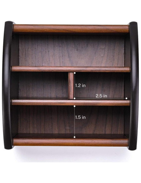Organizador de Escritorio MaxGear de Madera con 4 Compartimentos Organizador de Escritorio MaxGear de Madera con 4 Compartimentos