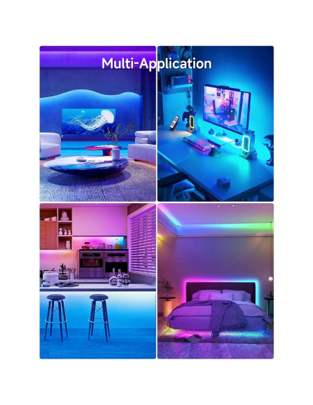 Luces LED RGB KANTUTOE 5m para TV 114-191cm Control APP Luces LED RGB KANTUTOE 5m para TV 114-191cm Control APP