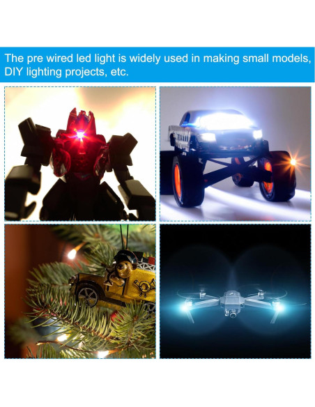 LED Micro Pre-cableado PATIKIL 1206 Rojo 12 Pcs 3-6V LED Micro Pre-cableado PATIKIL 1206 Rojo 12 Pcs 3-6V