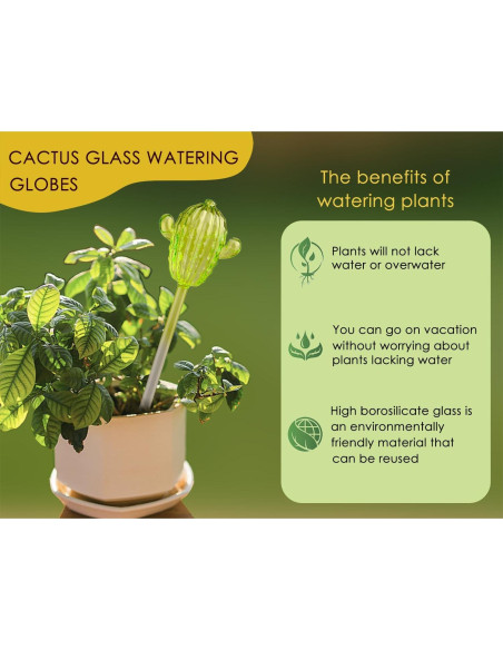 Esferas de Riego Automático Ahhute Cactus - Paquete de 3 Esferas de Riego Automático Ahhute Cactus - Paquete de 3
