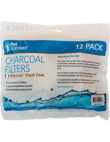 Filtros de Carbón PetStandard para Fuentes Petmate Fresh Flow - 12 Piezas