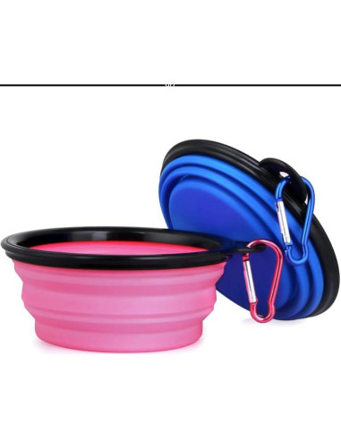 Juego de Cuencos Plegables Silicona Shenzhen Rosa y Negro