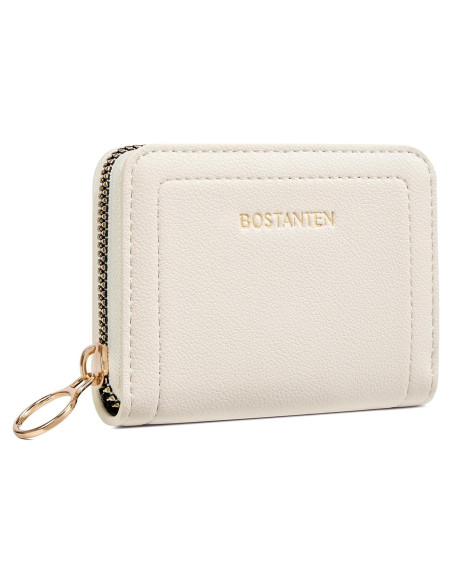 Cartera de Tarjetas RFID BOSTANTEN de Cuero Beige para Mujer Cartera de Tarjetas RFID BOSTANTEN de Cuero Beige para Mujer