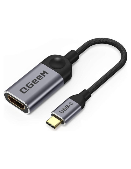 Adaptador QGeeM USB-C a HDMI 4K 30Hz para MacBook y iPhone Adaptador QGeeM USB-C a HDMI 4K 30Hz para MacBook y iPhone