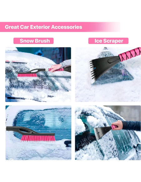 Cepillo y Raspador de Nieve OUSHASAA 68.58 cm Rosa 2 Piezas Cepillo y Raspador de Nieve OUSHASAA 68.58 cm Rosa 2 Piezas