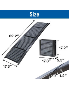 Rampa Plegable para Perros Japard 158 cm Antideslizante 75 kg 2