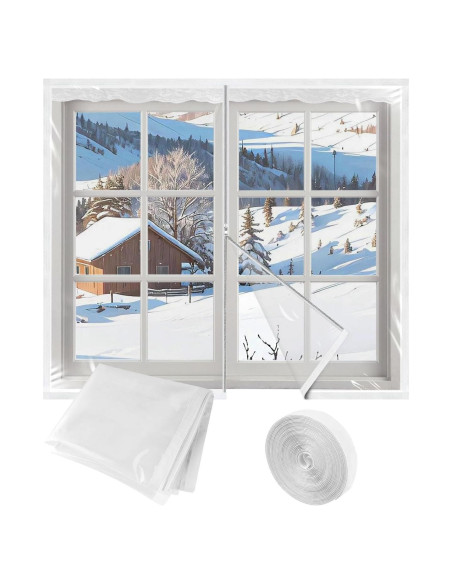 Kit de Aislamiento de Ventana MANOPAWS 150x150 cm Película Clara Kit de Aislamiento de Ventana MANOPAWS 150x150 cm Película Clara