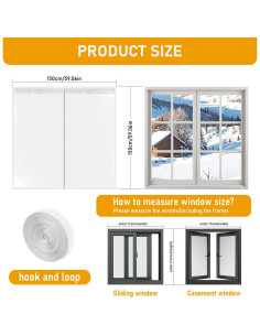 Kit de Aislamiento de Ventana MANOPAWS 150x150 cm Película Clara 2