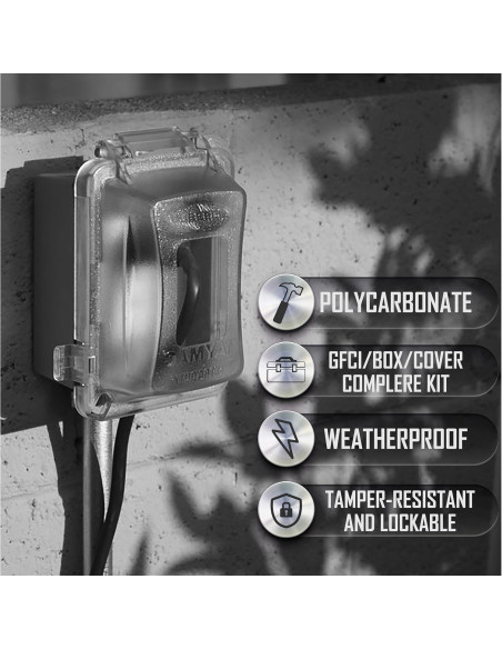 Kit Toma Corriente GFCI TayMac MKG420CS 15A Uso Extra Duro