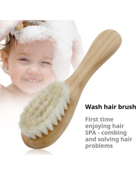 Cepillo de Cabello para Bebés TIKMNO 2 Piezas Pelo de Cabra Cepillo de Cabello para Bebés TIKMNO 2 Piezas Pelo de Cabra