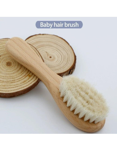 Cepillo de Cabello para Bebés TIKMNO 2 Piezas Pelo de Cabra