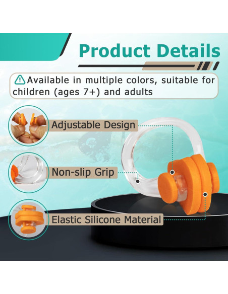 28 Tapones de Nariz para Nadar Gfdoso Silicona 7 Colores 28 Tapones de Nariz para Nadar Gfdoso Silicona 7 Colores