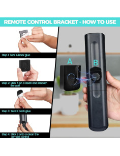Soporte de Control Remoto Magnético GUZE-US 4 Piezas Negro 2