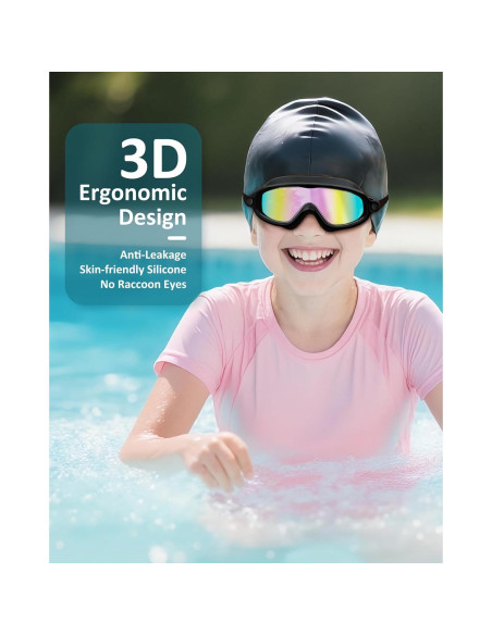 Gafas de natación para niños UV y antiempañante con gorro Gafas de natación para niños UV y antiempañante con gorro