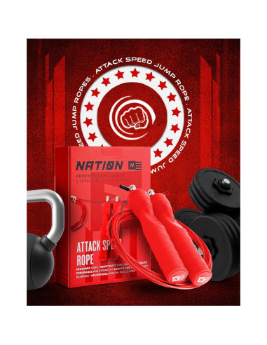 Cuerda de Salto WOD Nation Speed Roja Ajustable 3m Acero