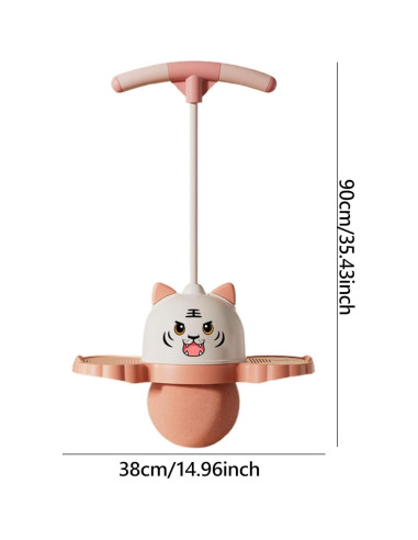 Pogo Ball con Mango Yiju para Niños, Rosa, 38x90 cm