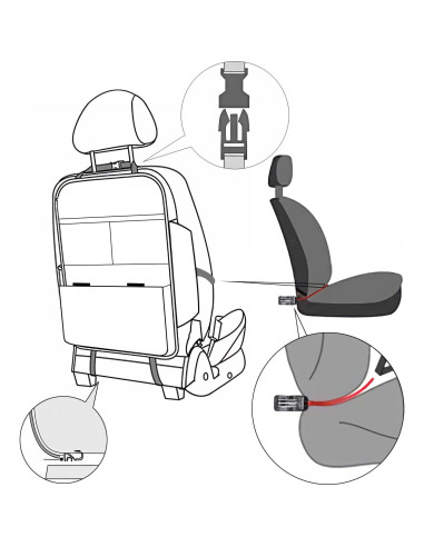 Protector de Asiento Trasero TAIKOO Blanco Crema - 2 Pcs
