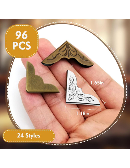 Paquete de 96 Protectores de Esquinas de Metal FLATRI para Libros Paquete de 96 Protectores de Esquinas de Metal FLATRI para Libros