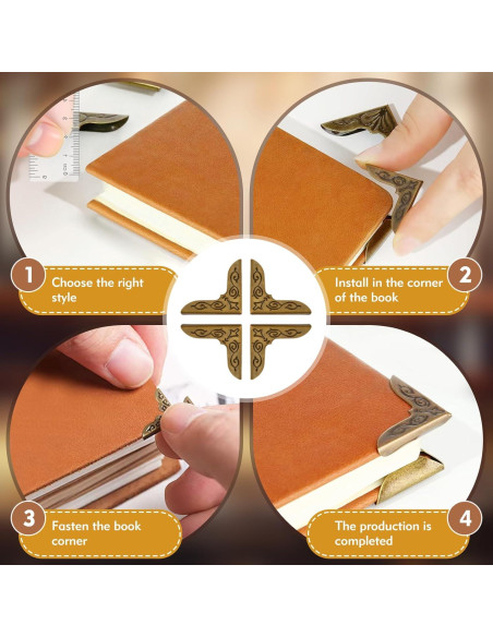 Paquete de 96 Protectores de Esquinas de Metal FLATRI para Libros Paquete de 96 Protectores de Esquinas de Metal FLATRI para Libros