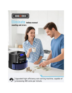 Contador de Monedas DGOOH A01 con Pantalla LCD, 300 Monedas 2