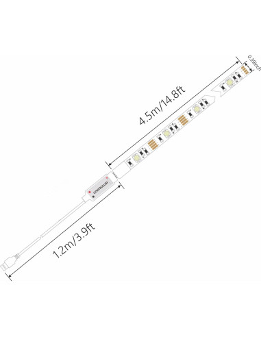 Tira LED RGB 4.57m WENICE para TV 55-65" con control remoto
