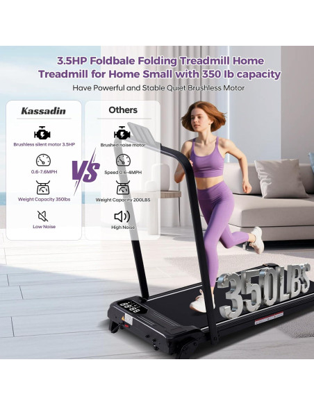 Caminadora Plegable Kassadin 3.5HP con Barra y Pendiente 12% Caminadora Plegable Kassadin 3.5HP con Barra y Pendiente 12%