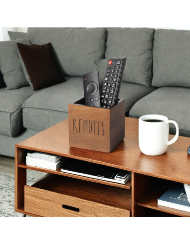 Soporte de Control Remoto de Madera de Acacia LBEMEY - Marrón