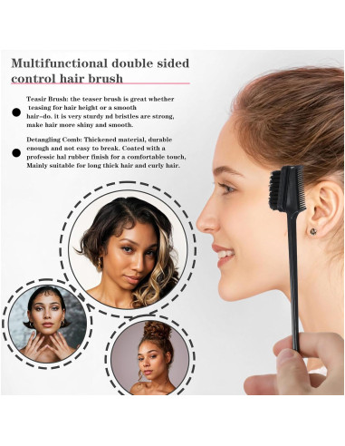 Set de 5 Cepillos para Bordes de Cabello BOHUIZ - Doble Cara