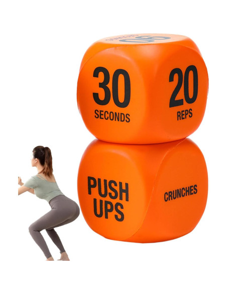 Dados de Ejercicio Genérico - Par de Dados Fitness 5x5cm Dados de Ejercicio Genérico - Par de Dados Fitness 5x5cm