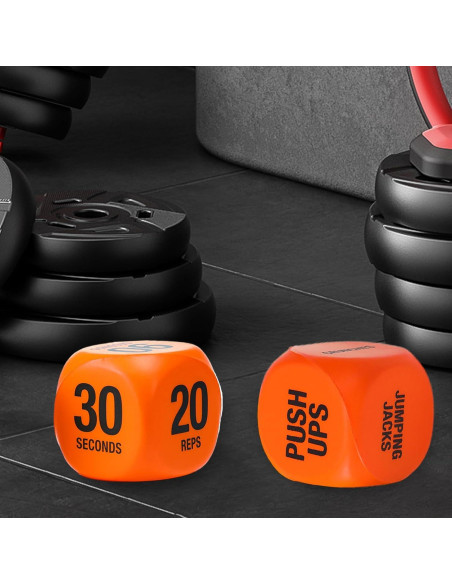 Dados de Ejercicio Genérico - Par de Dados Fitness 5x5cm Dados de Ejercicio Genérico - Par de Dados Fitness 5x5cm