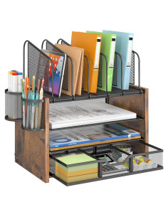 Organizador de Escritorio DAOUTIME con Cajón y 5 Compartimentos