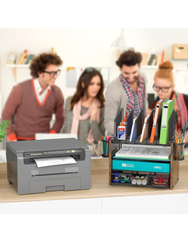 Organizador de Escritorio DAOUTIME con Cajón y 5 Compartimentos