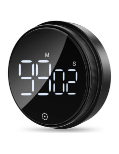 Temporizador Digital AMIR Negro con Pantalla LED 3" y Volumen Ajustable