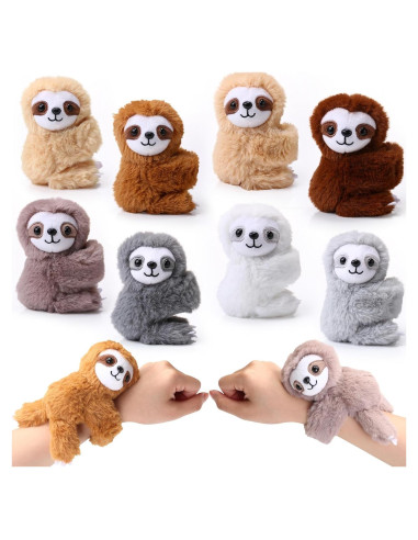 Liliful 8 Pulseras de Peluche de Perezoso 20 cm para Niños