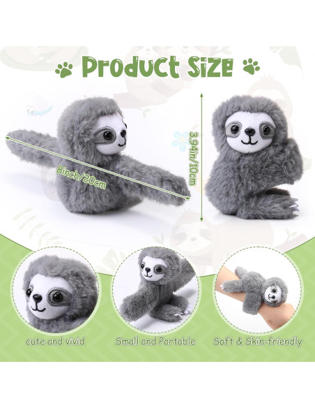Liliful 8 Pulseras de Peluche de Perezoso 20 cm para Niños Liliful 8 Pulseras de Peluche de Perezoso 20 cm para Niños